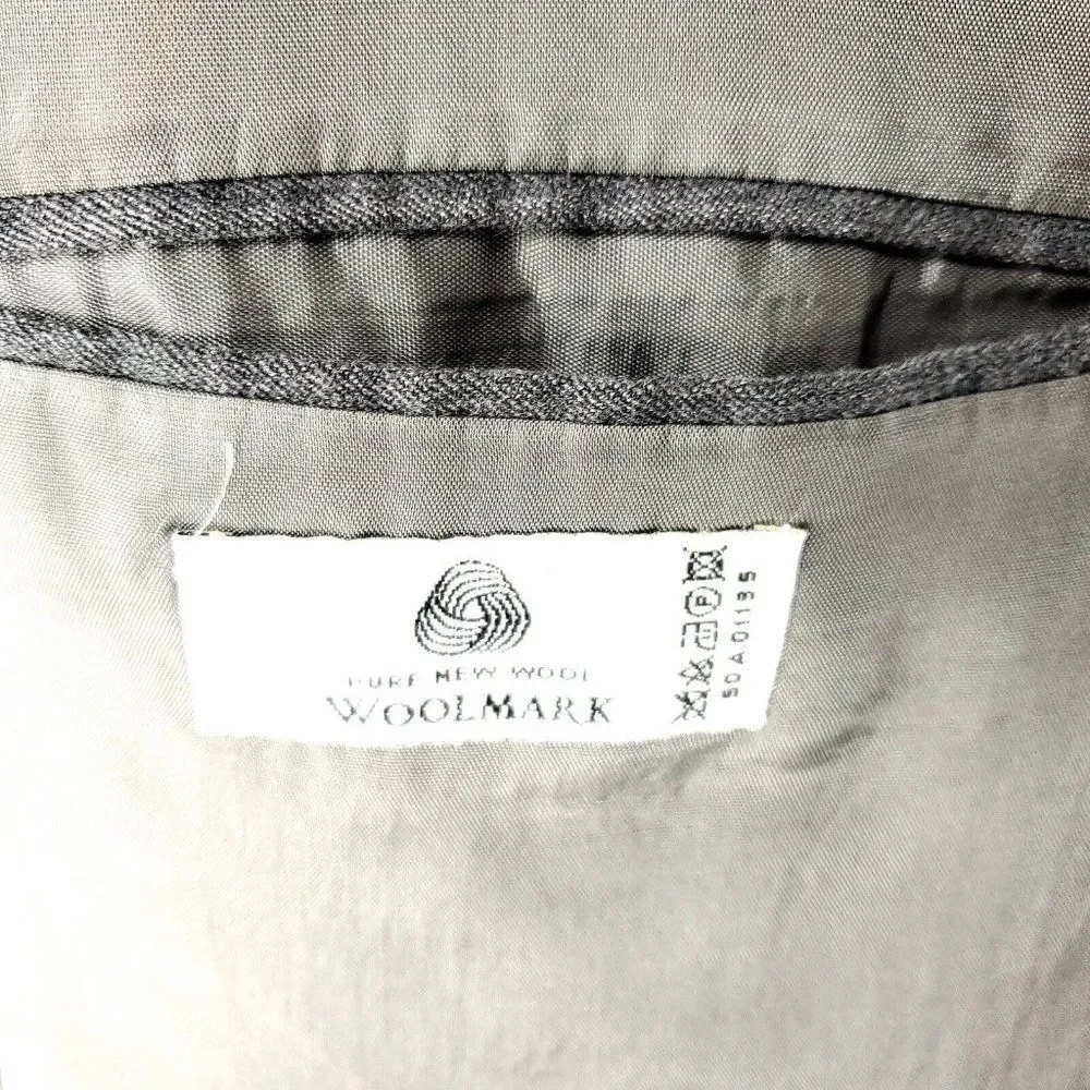 Alexandre London Savile Row Wool 3 Button Suit Jacket‎ 42R Gray Striped
